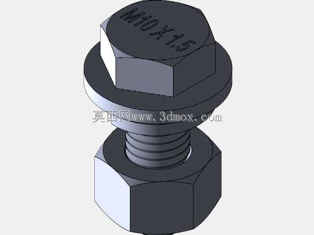 六角头螺钉M10x1.5 x30+平垫圈+种植器垫圈+螺母