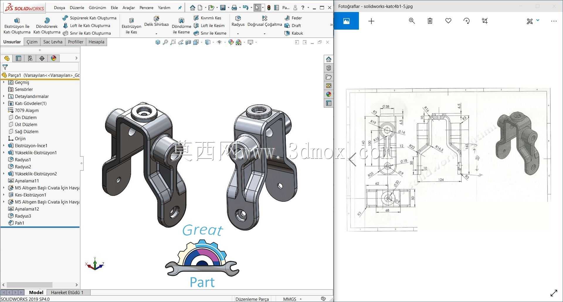 SolidWorks 2019-Kat?Model Al??t?rmalar?-Model 4���󲿷֣�