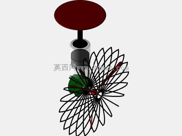 带单缸发动机的台式风扇