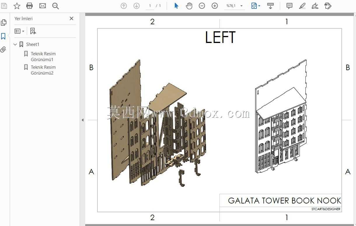 Galata Tower Book Nook 3dmodel.sldprt