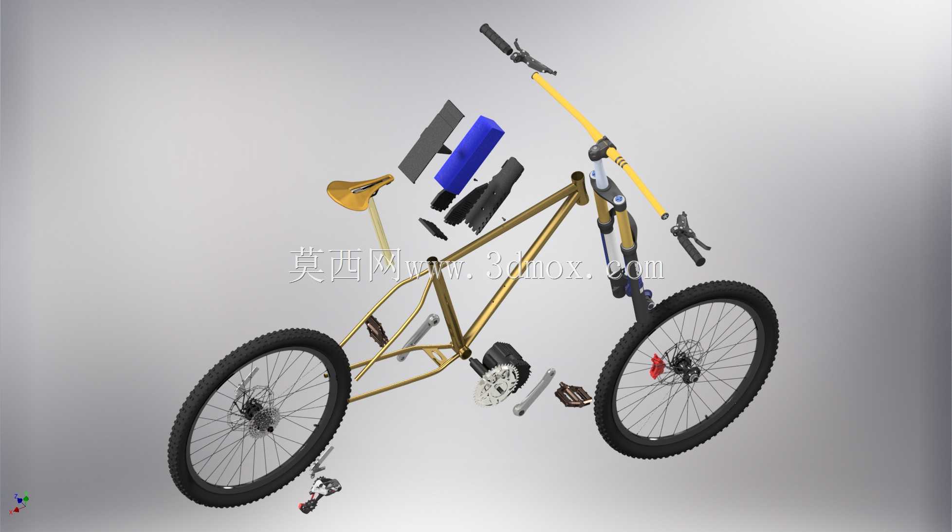 电动自行车改装实体模型-定制车架