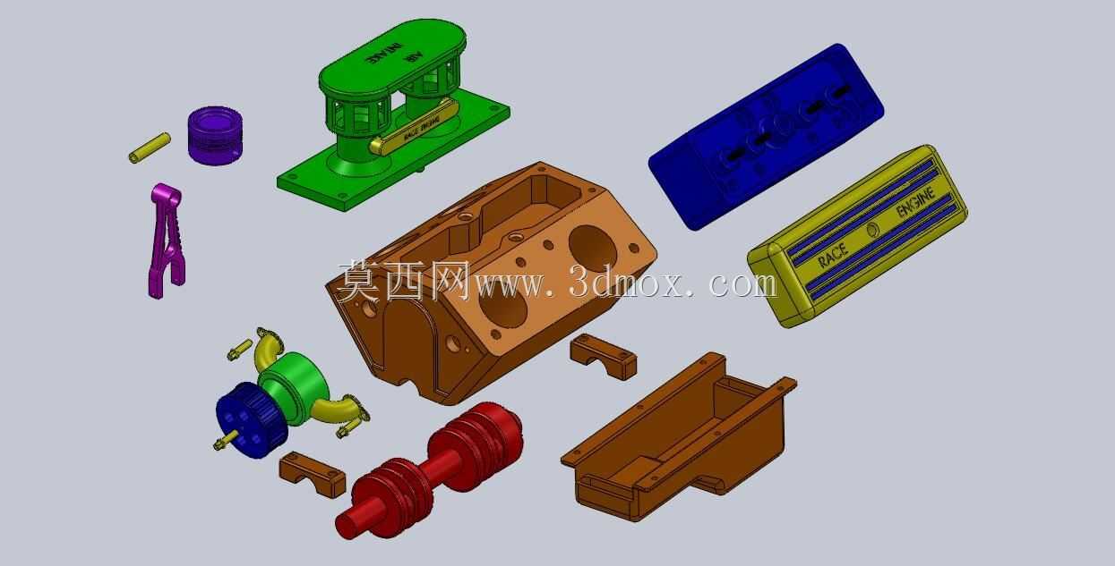 发动机V4塑料玩具