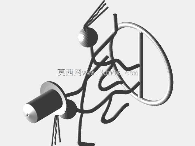抽象线条人形金属艺术烛台摆件