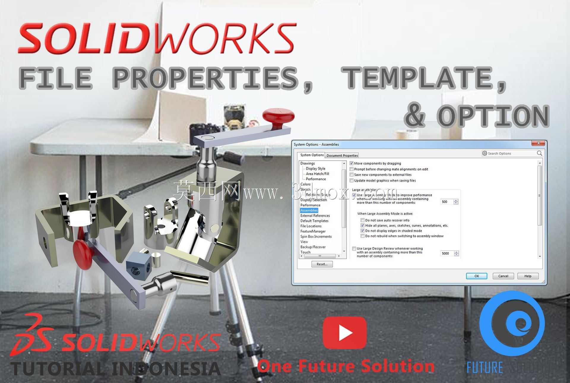 SolidWorks印度尼西亚教程#061-文件属性,模板\u0026选项(预览)