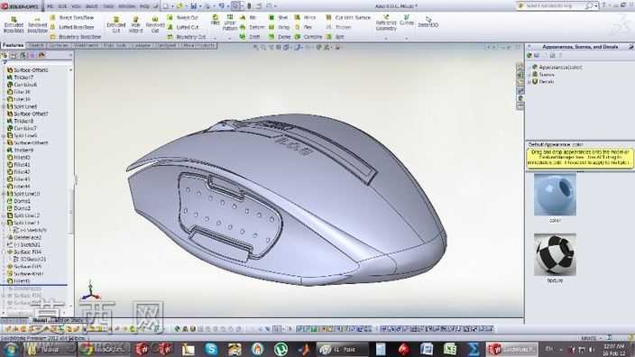 如何在Solidworks模型华硕r.o.g.鼠标?