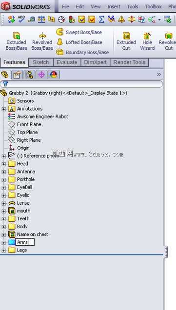 教程-提示-在SolidWorks中保持自然树的干净和有序。