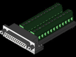 膨胀接头Db25 D-sub阴插头25针端口2排端子分接PCB板