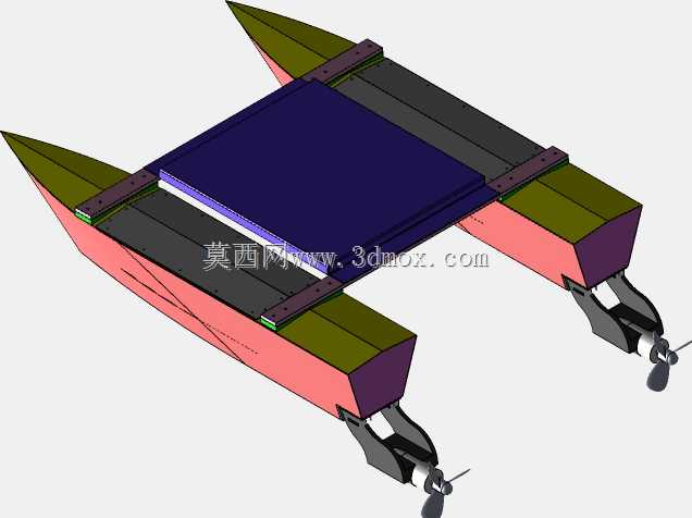 双体式太阳能动力水面作业船结构设计