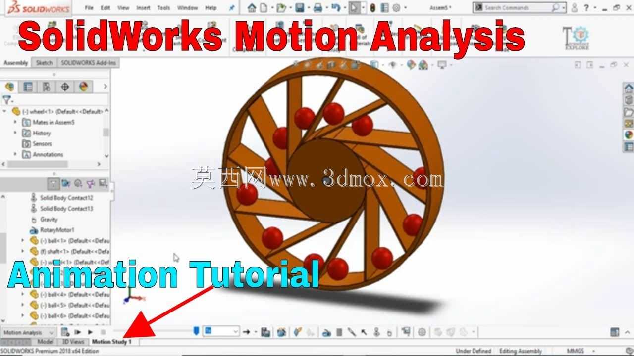重力轮运动分析SolidWorks实践