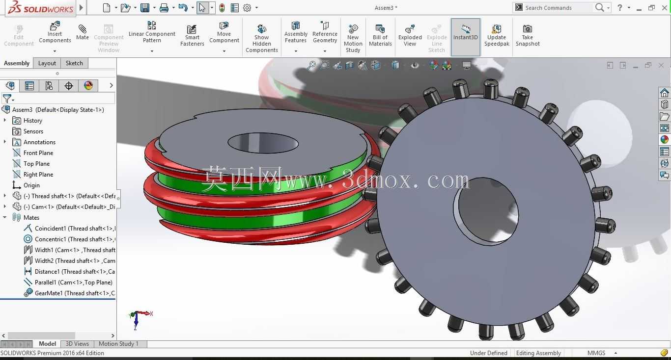 SolidWorks实习用弧面凸轮分度仪