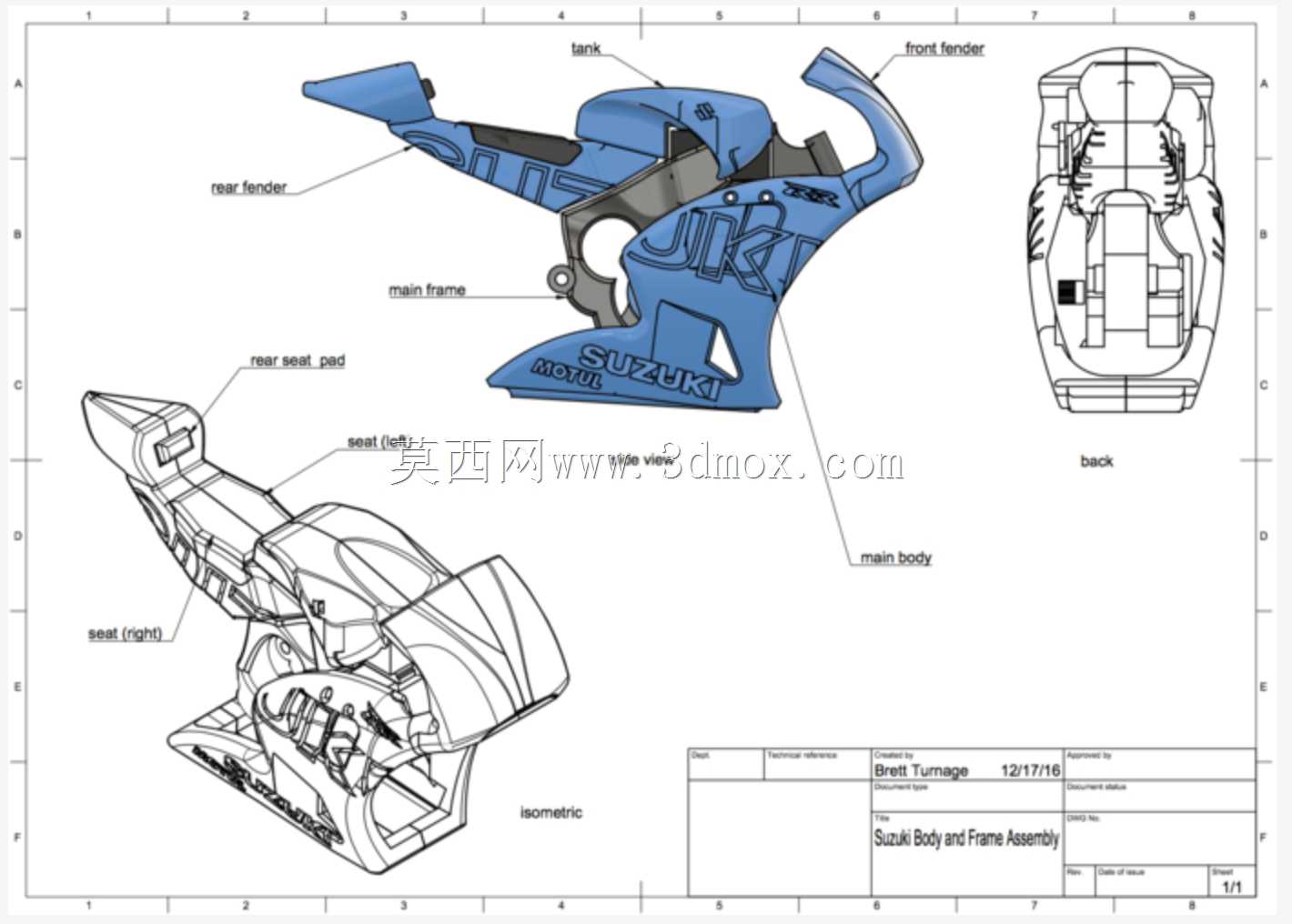 2016铃木GSX-RR MotoGP 3d印刷RC摩托车