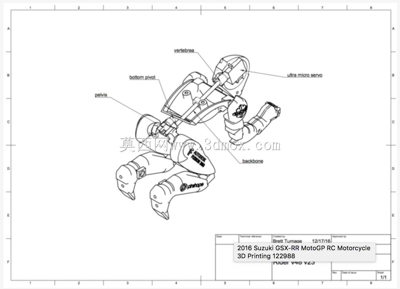2016铃木GSX-RR MotoGP 3d印刷RC摩托车