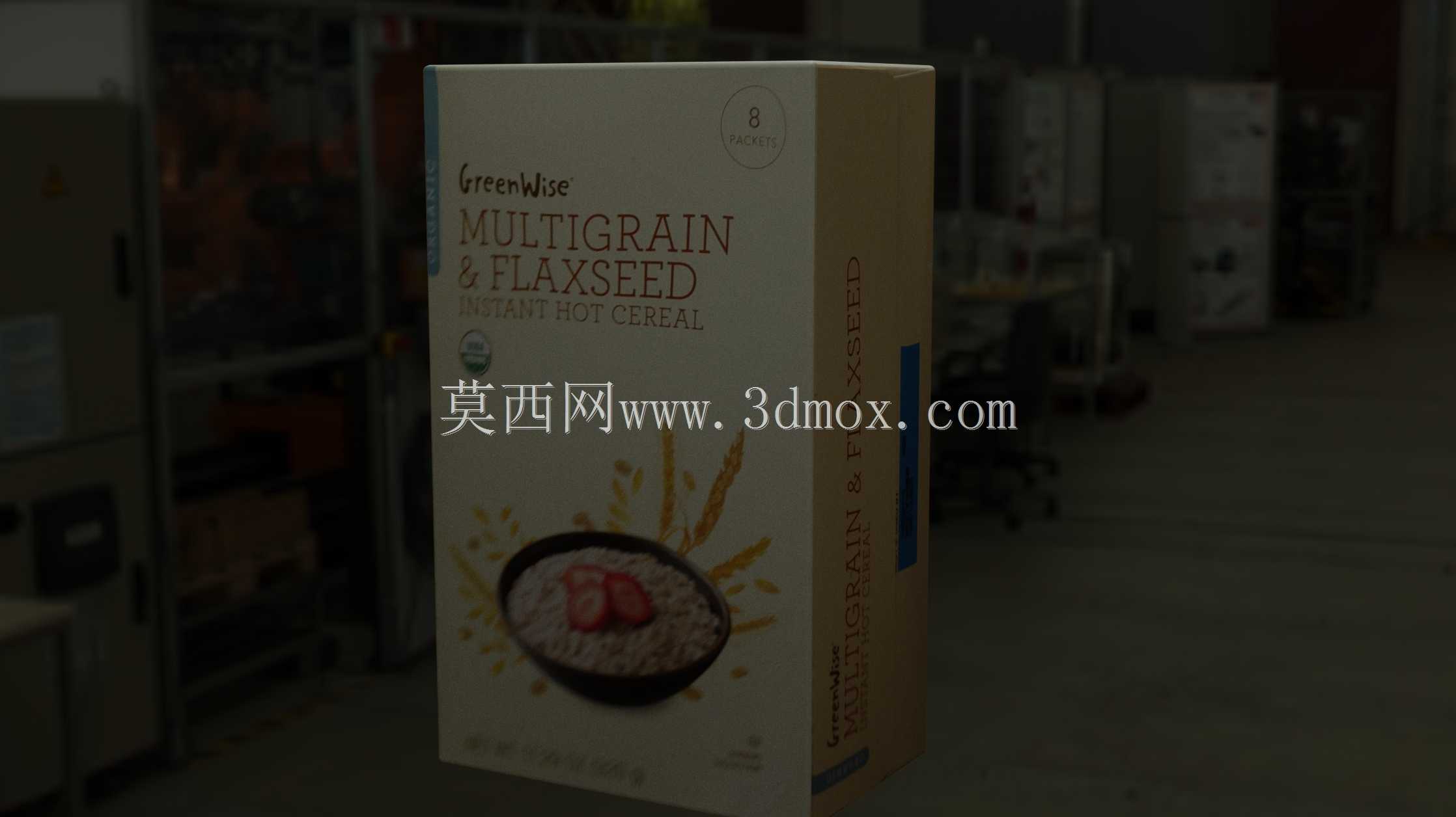 绿色热麦片盒