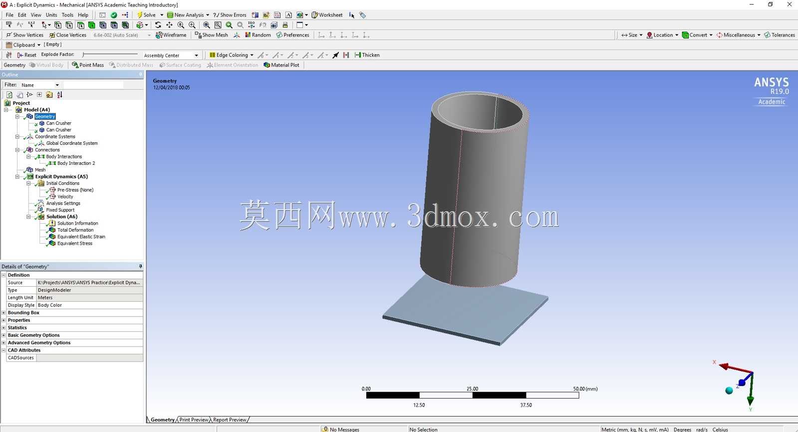 Ansys��ʽ��̬Բ����ײ
