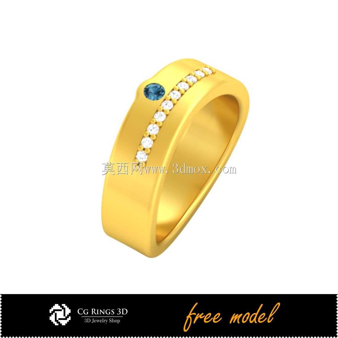 三维CAD结婚戒指-免费三维模型