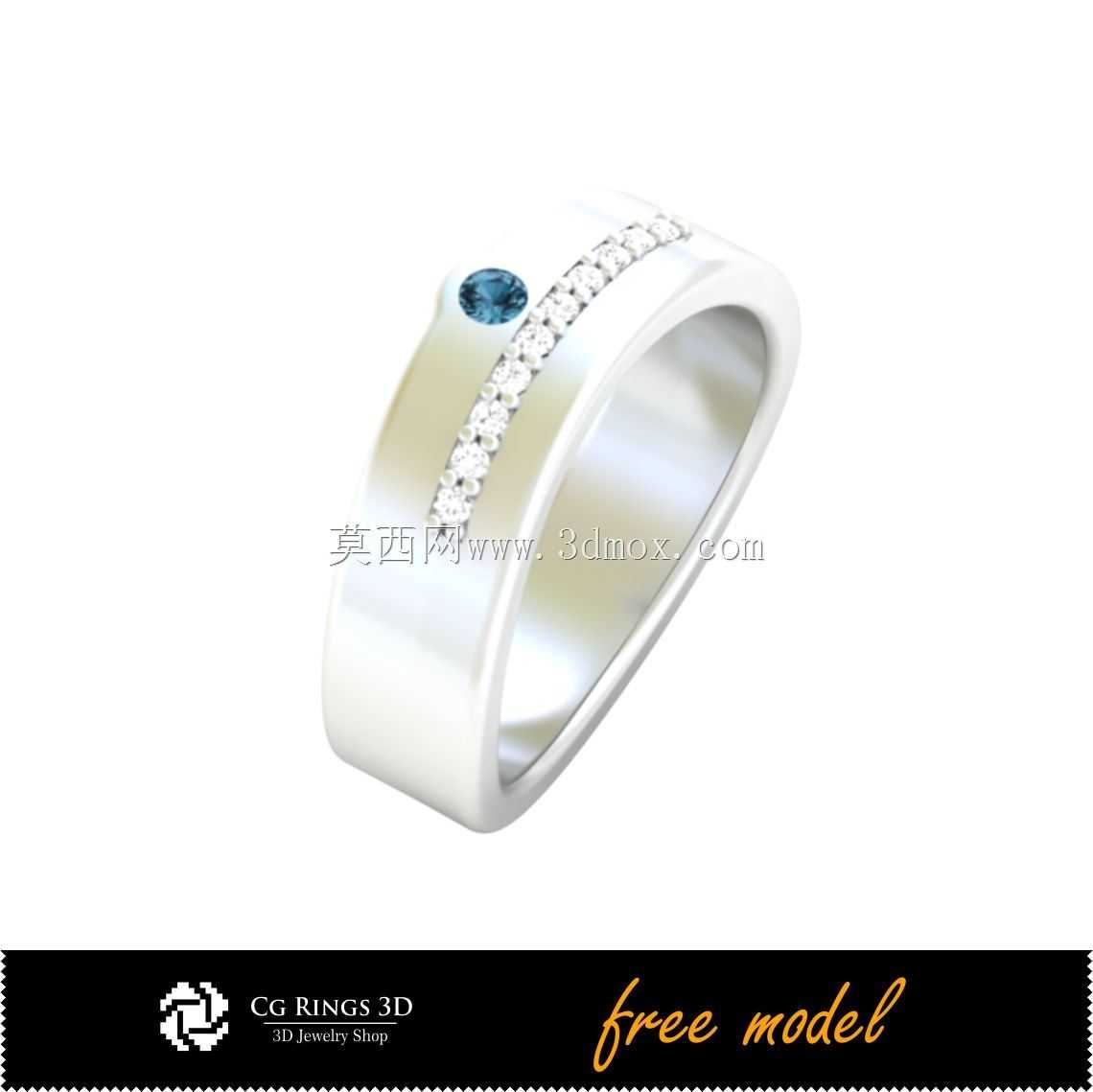三维CAD结婚戒指-免费三维模型