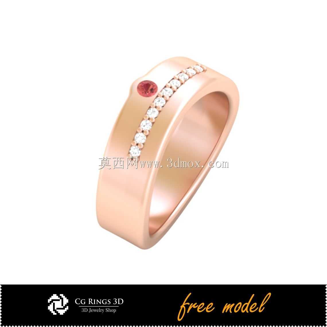 三维CAD结婚戒指-免费三维模型