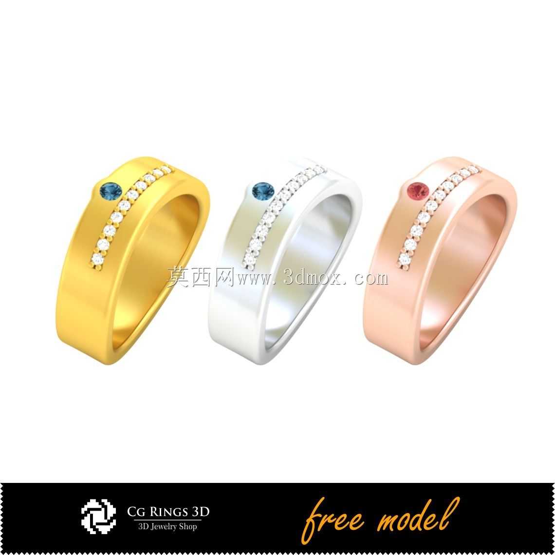 三维CAD结婚戒指-免费三维模型