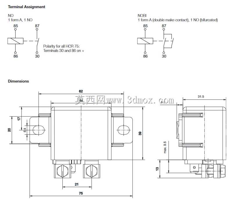 12V��75A��SPST�̵���