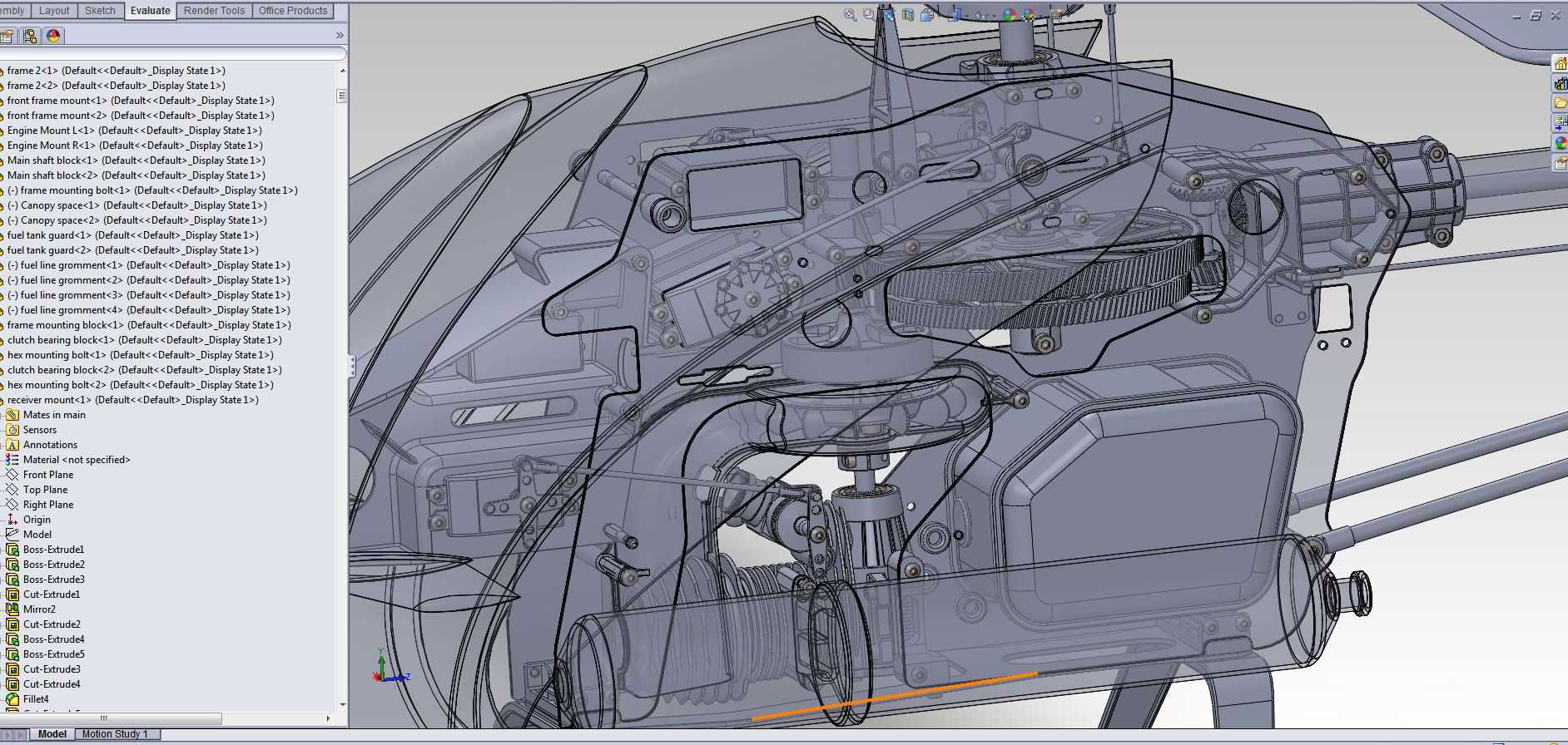Trex 700 Nitro Solidworks