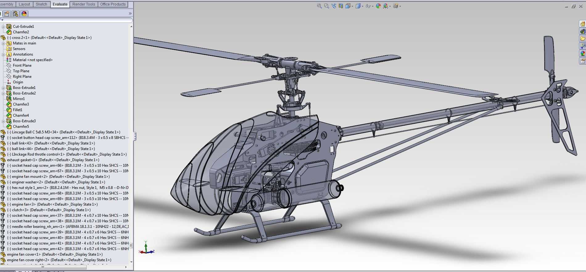 Trex 700 Nitro Solidworks
