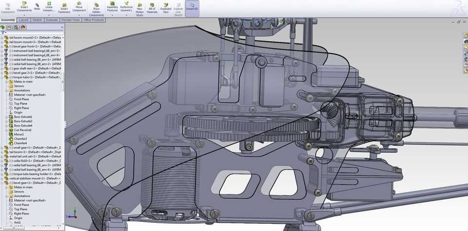 Trex 700 Nitro Solidworks