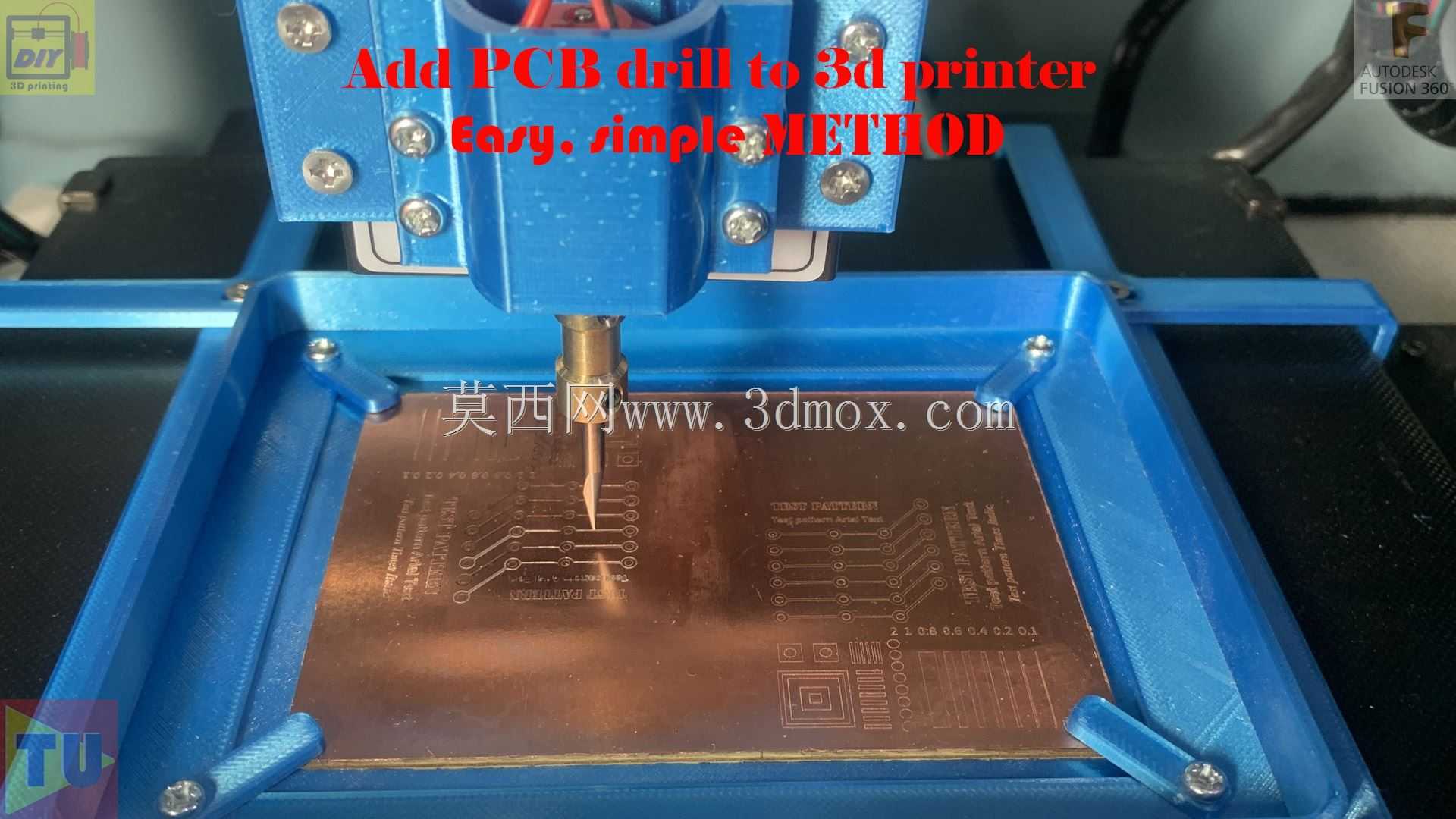 将PCB钻孔器和支架添加到3d打印机