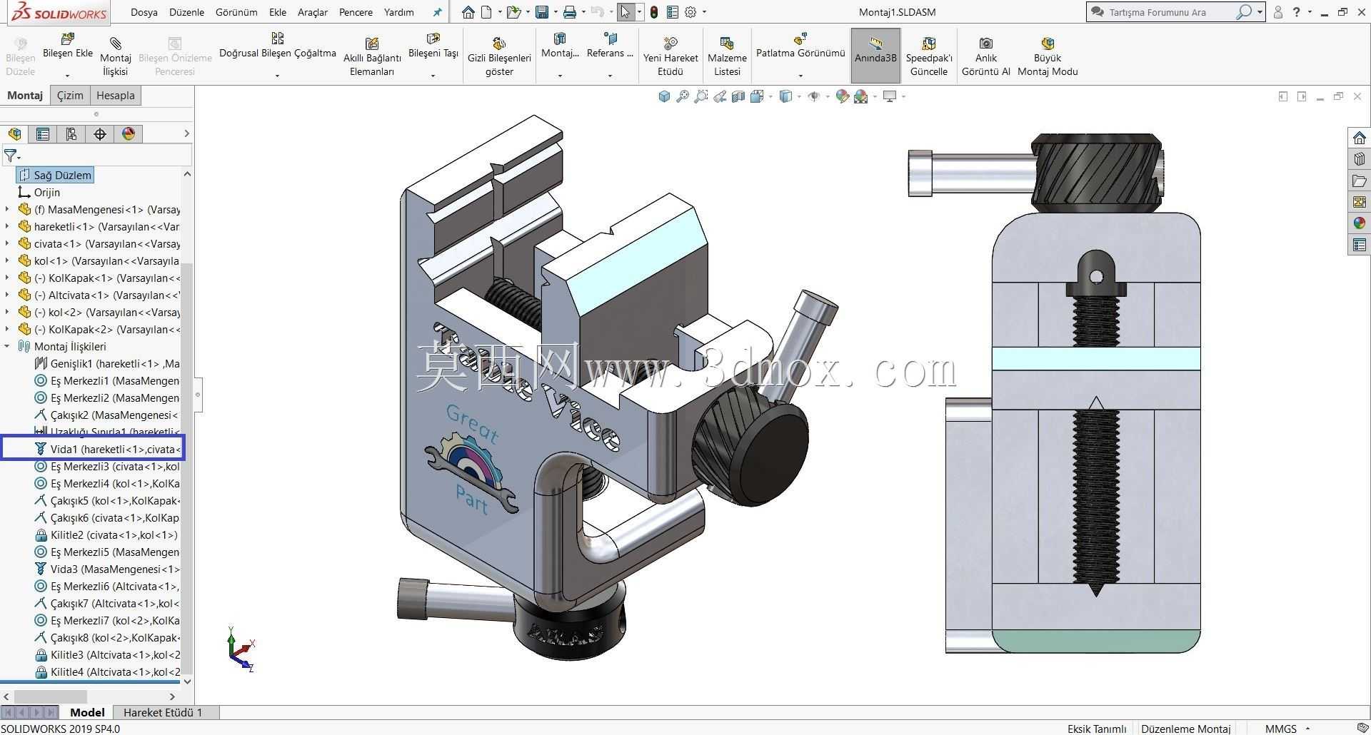 SolidWorks 2019-�������Ÿ�����������ǯ��-�ݶ���ϣ�ά��������