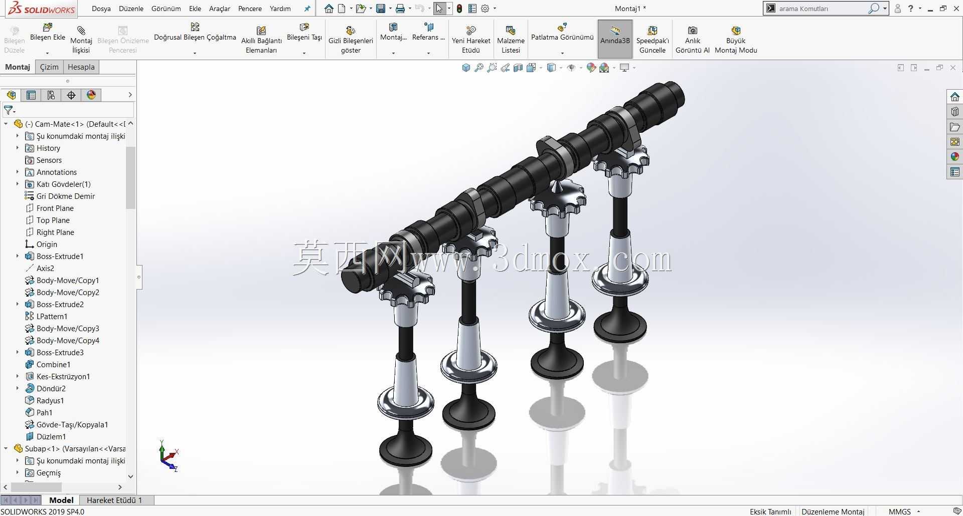 SolidWorks 2019 Montaj E?itim-Cam Mate-Kam Takip?isi