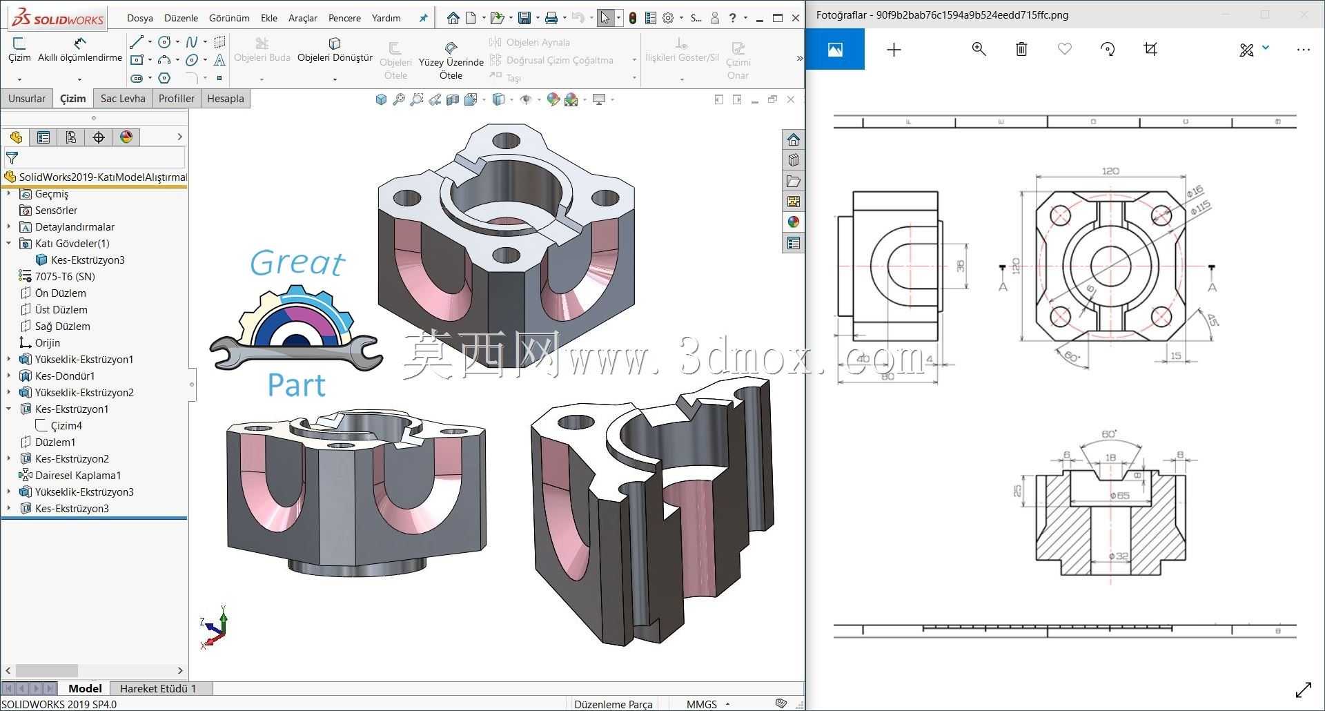 SolidWorks 2019��3 Boyutlu Katģ��AL t rMrARAR-������- 17��CSWA S Nav-Orr Rne I -��3���֣�