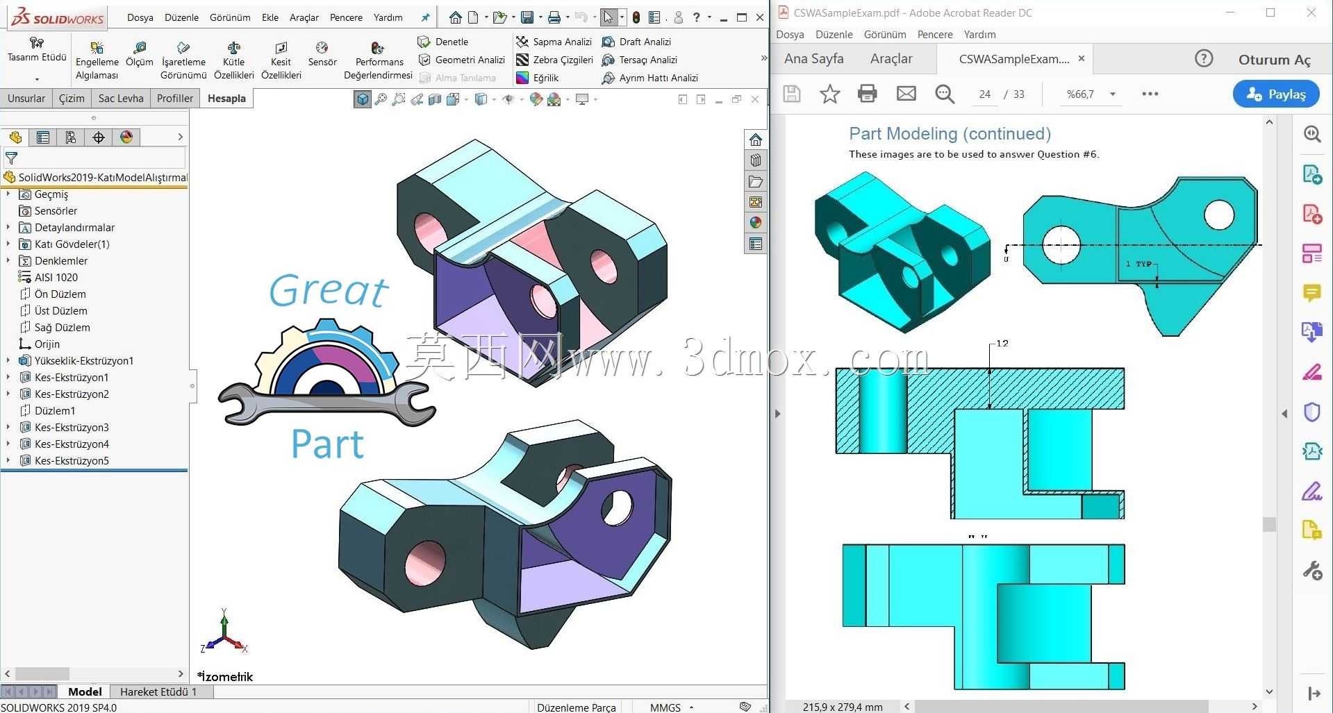 SolidWorks 2019��3 Boyutlu Katģ��AL t rMrARAR-������- 15.3��CSWA S Nav-Orr Rne I -��3���֣�