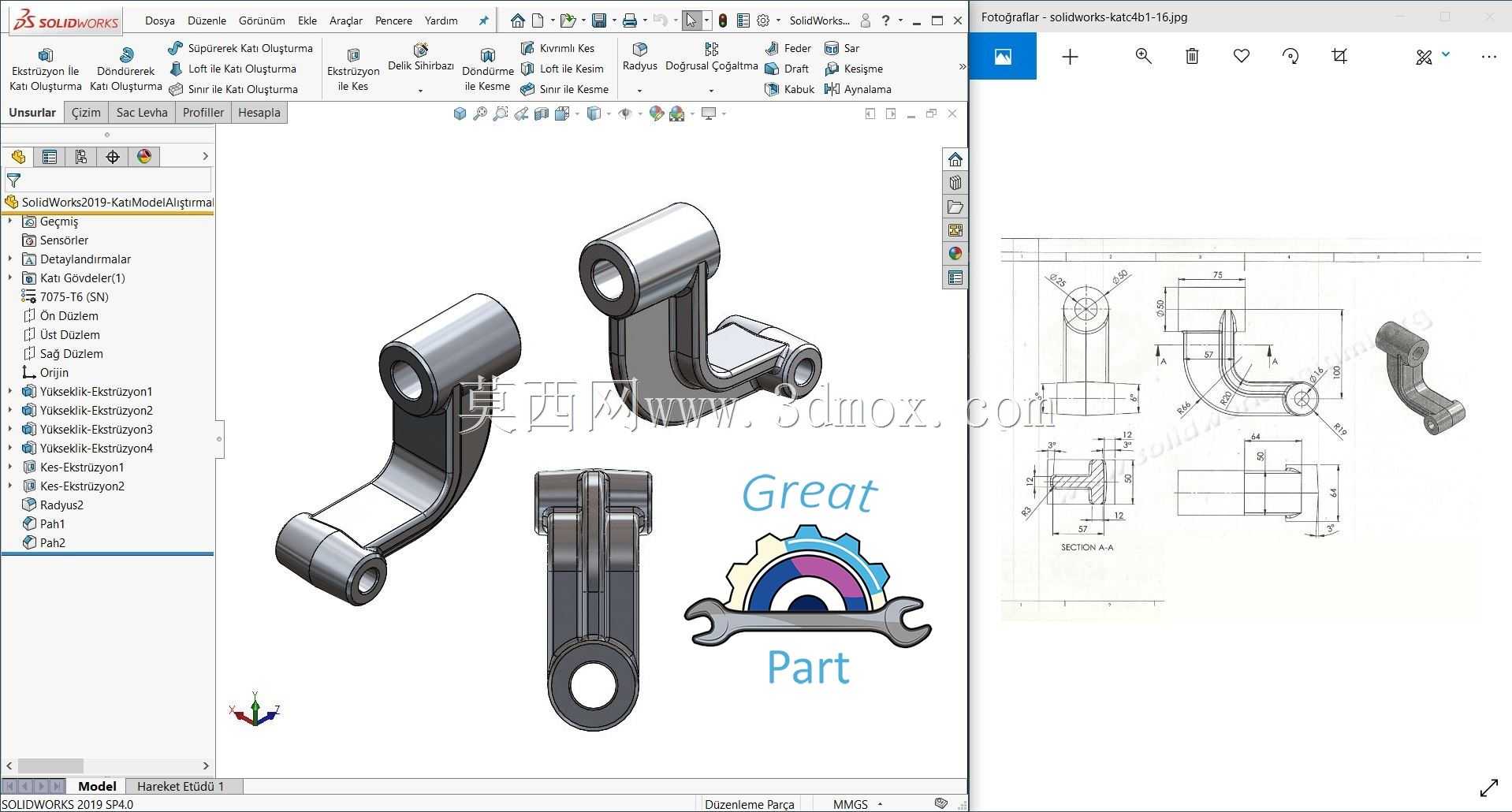 SolidWorks 2019-3 Boyutlu Kat?ģ��Al?t?rmalar?-ģ��-3