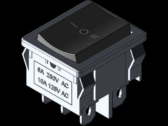 在6A 250V上开关MRS 203A C0 6引脚ON OFF