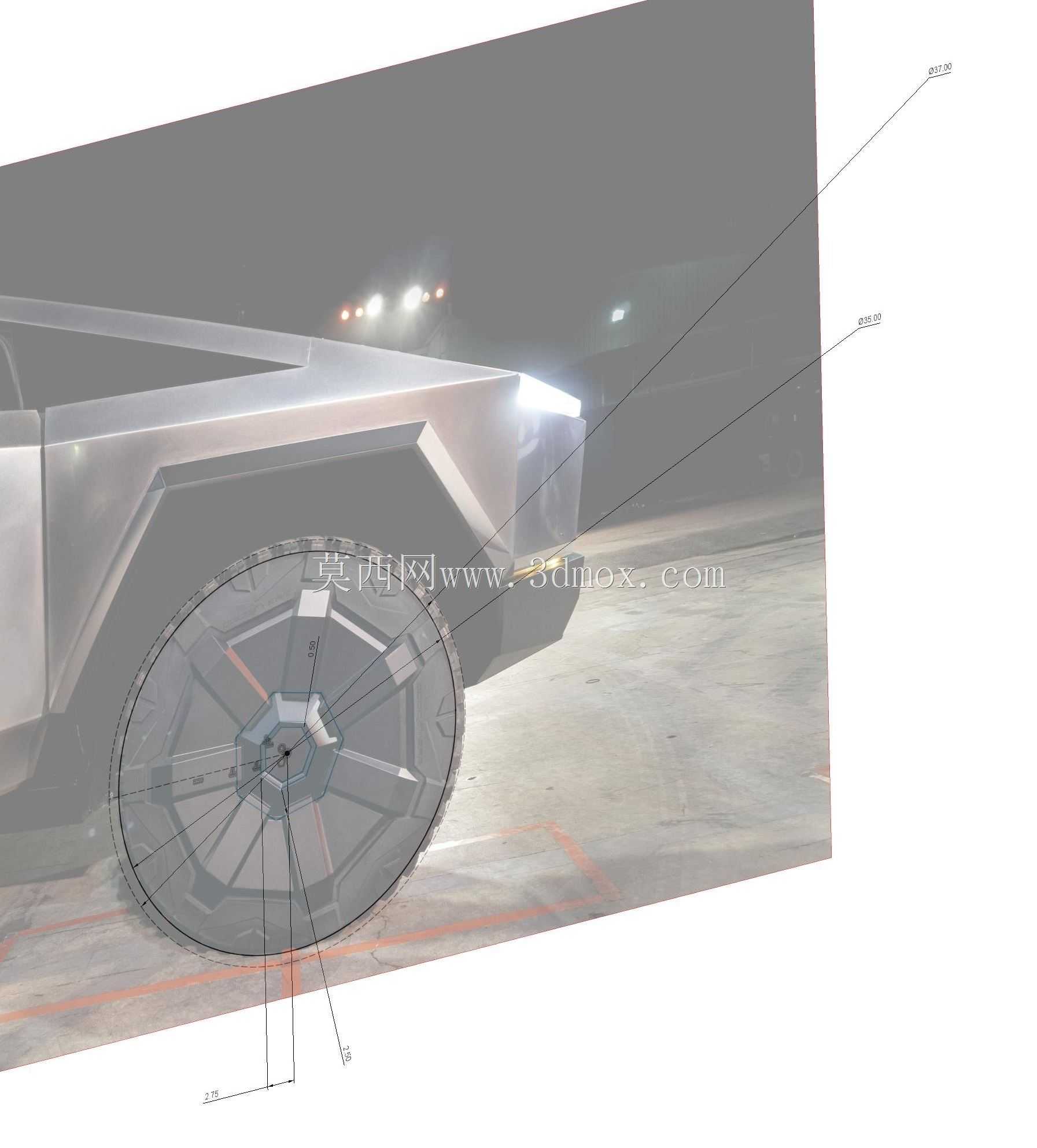 ����ͼֽ��Cybertruckȫ�ߴ�CAD����˹��