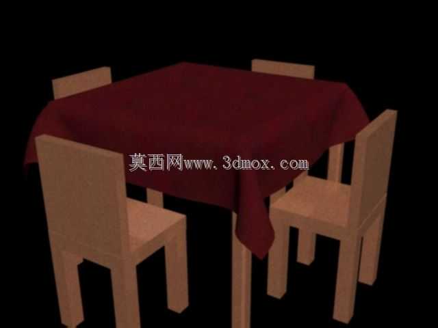 带有布料的桌子集| 3DS MAX