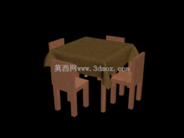 带有布料的桌子集| 3DS MAX