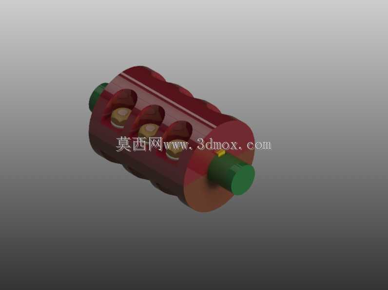 分体式套筒联轴器| Autocad 2014 3D |机械图纸组装