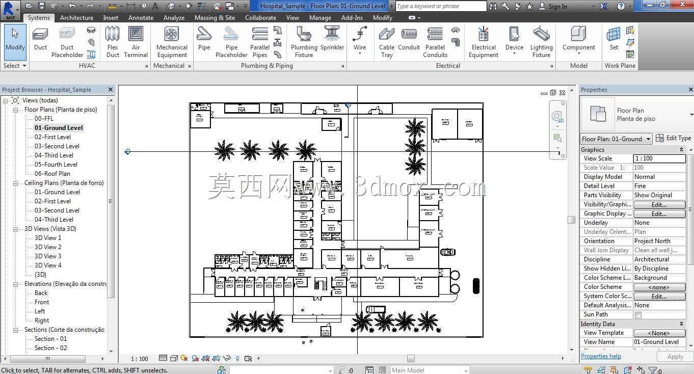 Autodesk REVIT_MEP_2015�ṩ��С��ҽԺ����
