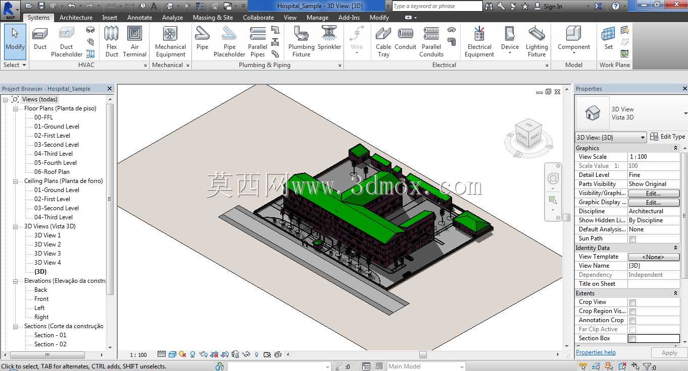 Autodesk REVIT_MEP_2015�ṩ��С��ҽԺ����