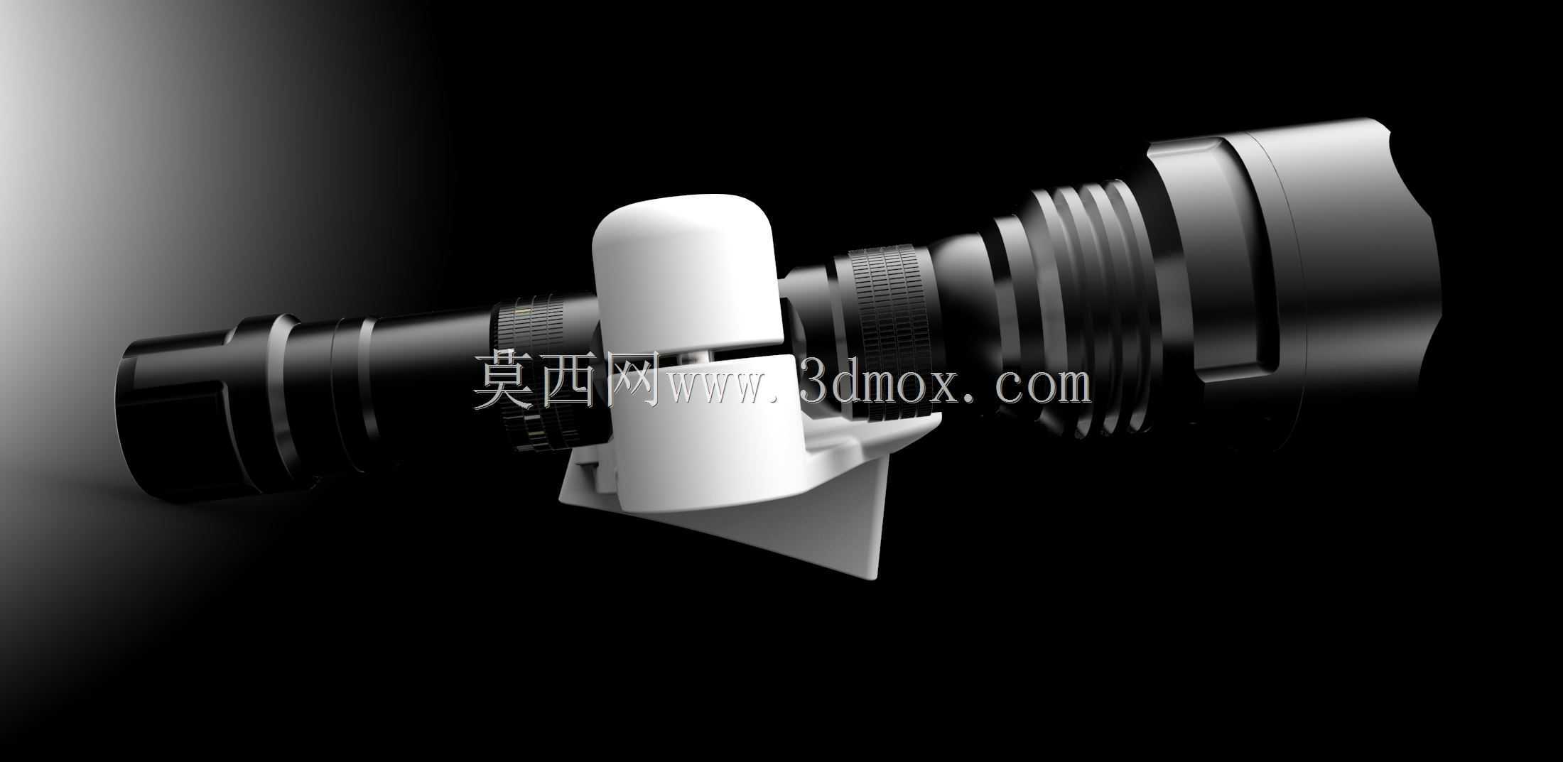 夜光3D可打印手电筒支架
