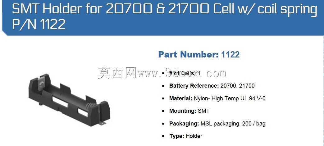 Keystone Electronics 21700/20700�����֧�ܣ�SMT��