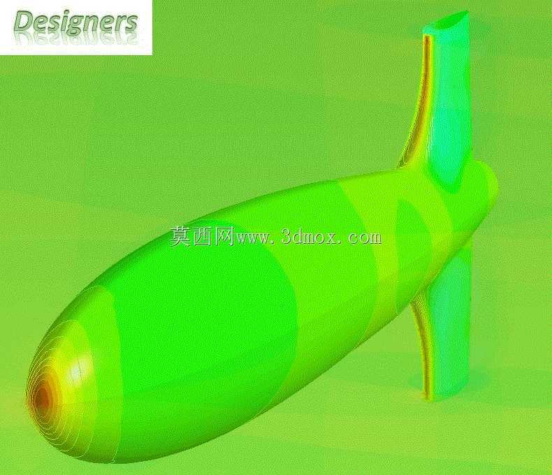 包括UDF的游动鱼类计算流体力学模拟CAD