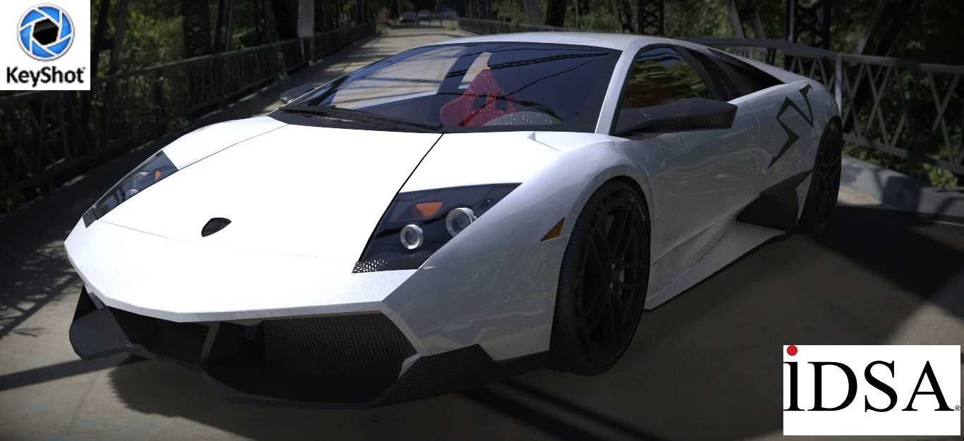 Lamborgini Murcilago LP 670-4 SV用于IDSA“CAD”(颜色辅助设计)渲染挑战
