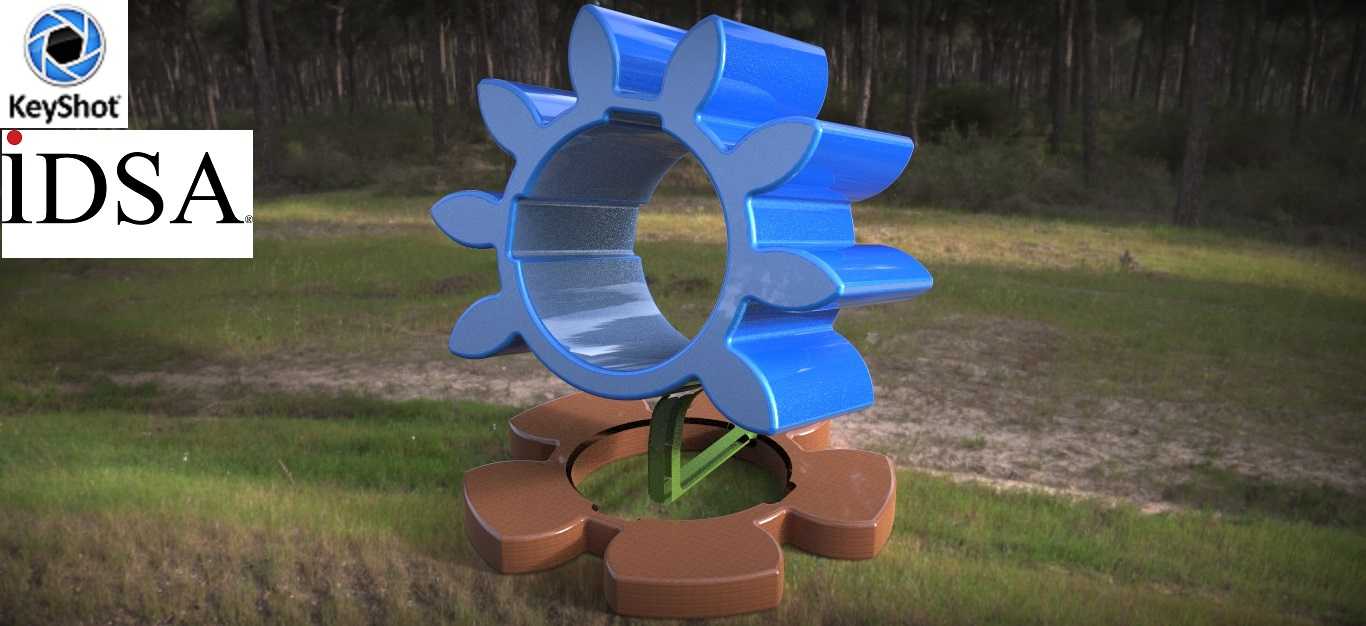 用于IDSA“CAD”(颜色辅助设计)渲染挑战的直齿轮花