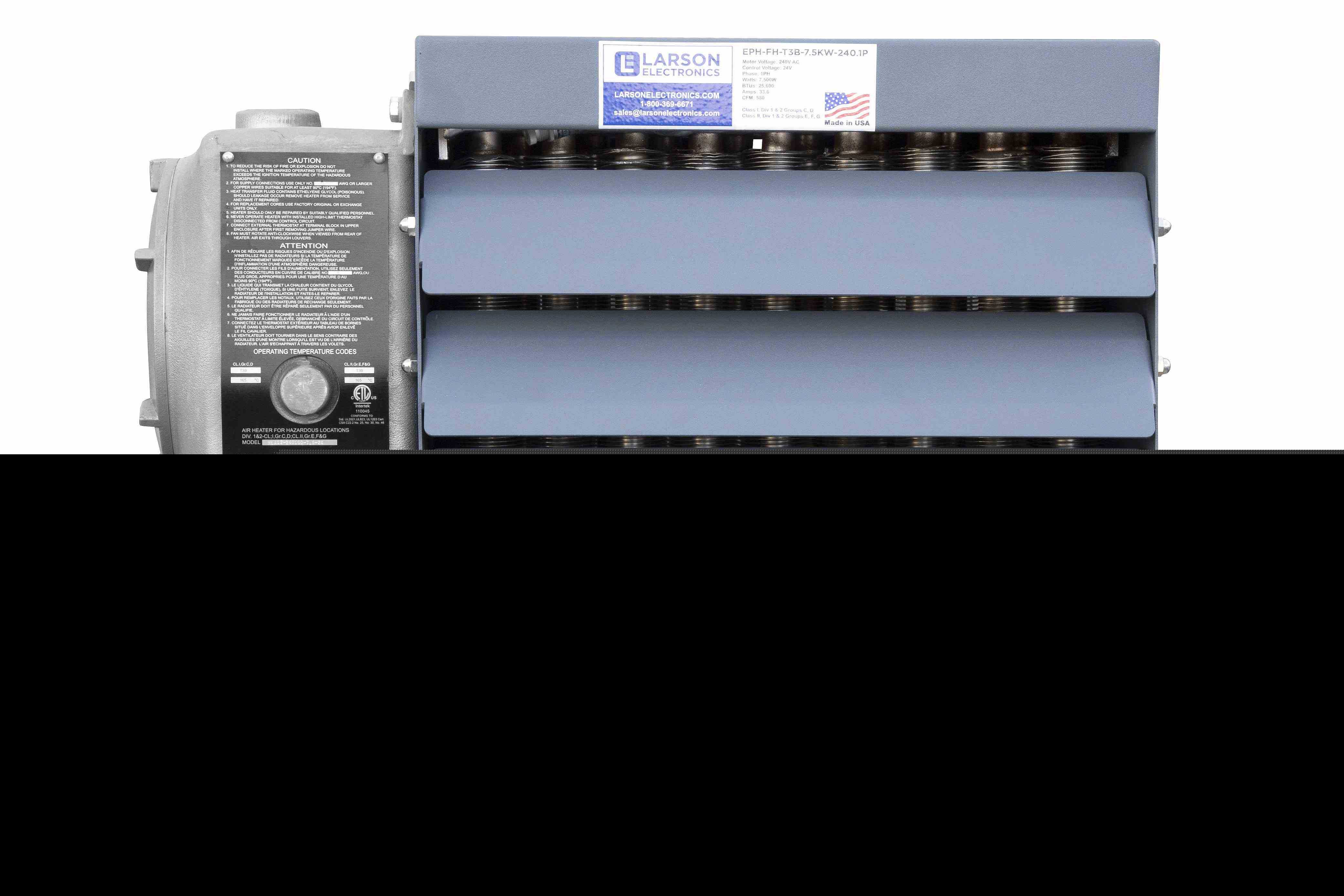 3000W防爆加热器-送风机加热器-C1D1、C2D1-480V 3PH-580 CFM