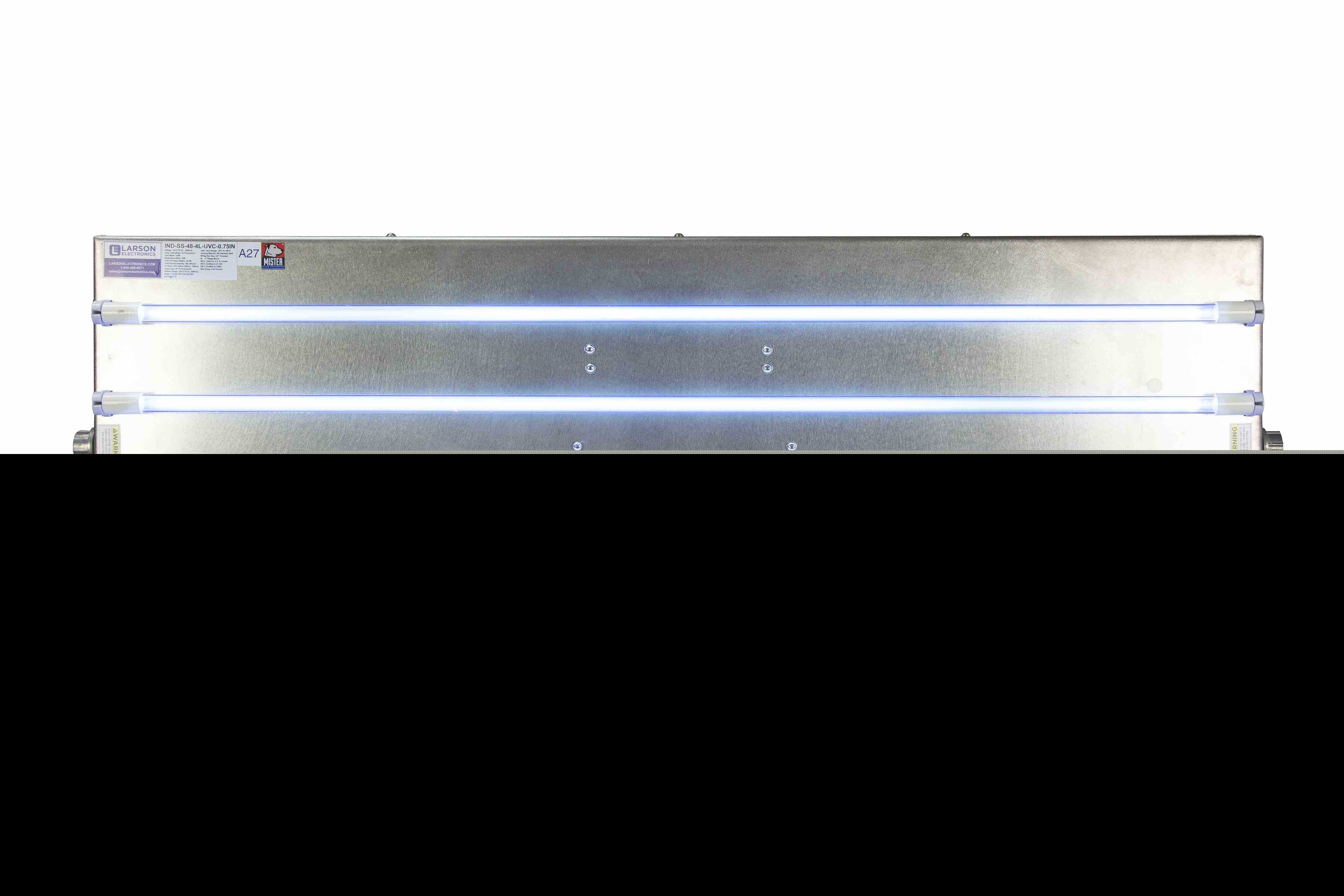 144W工业UVC荧光灯具-304不锈钢-(4)4'紫外线T8灯-表面安装