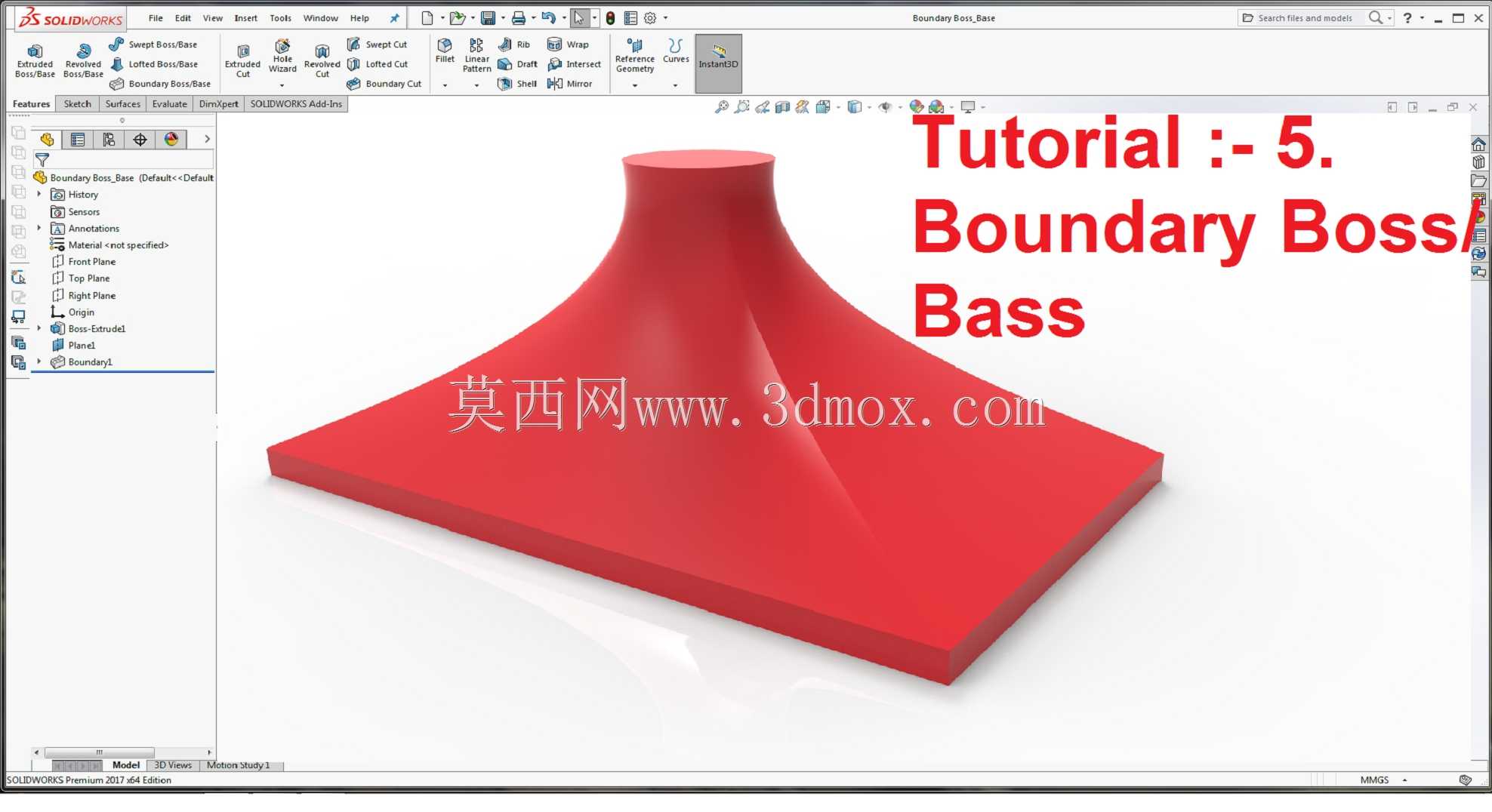 教程:Solidworks(边界凸台/基础)