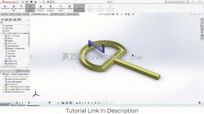 Solidworks中的Sin槽机构