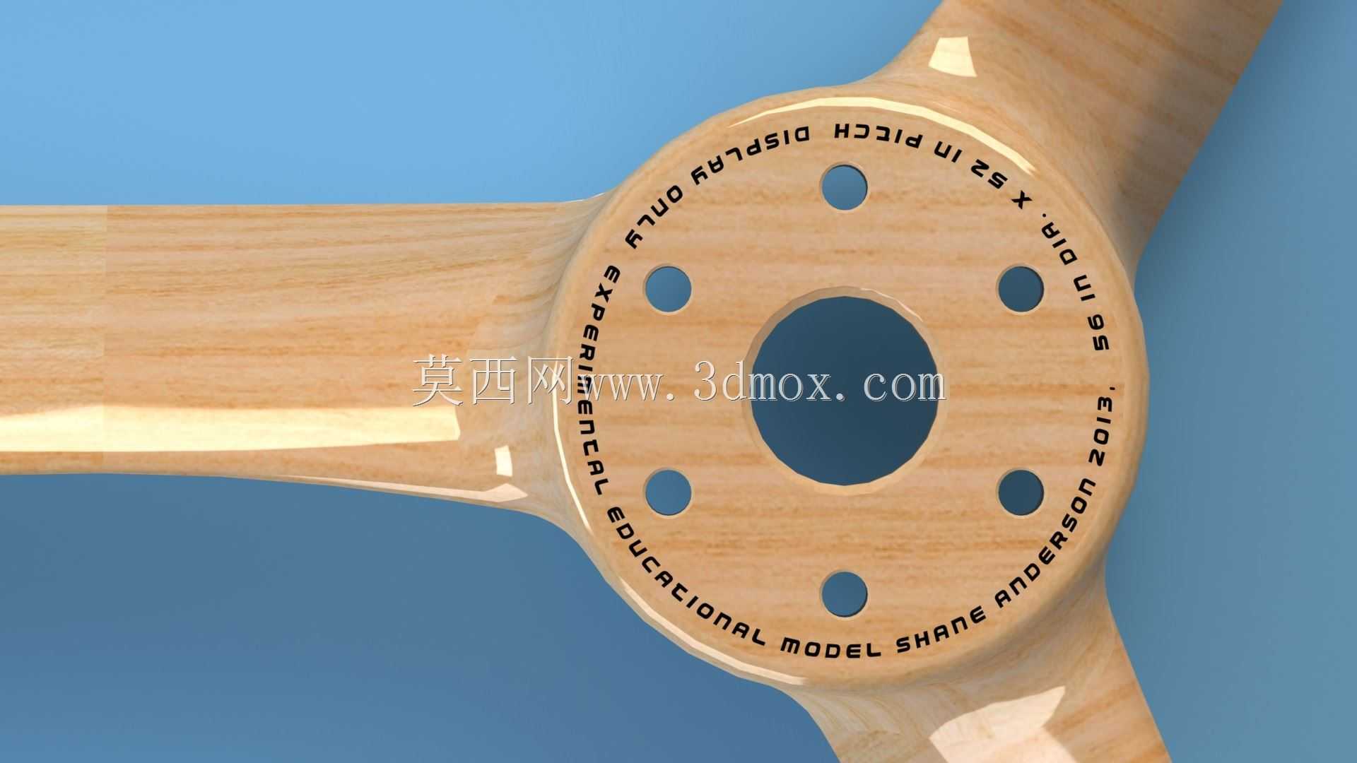 层流截面64英寸直径x 52英寸螺距3叶片木制拖拉机螺旋桨