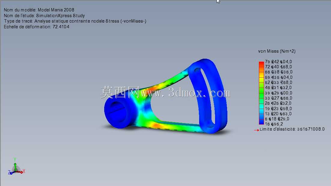 ʹ��SOLIDWORKS SimulationXpress��Mania 2008ģ��